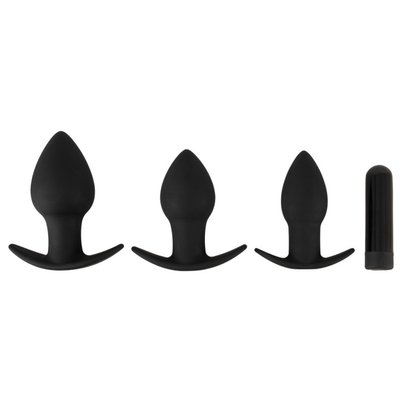 Black Velvets Lot de 3 plugs vibrants Silibutt Noirs